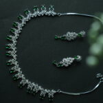 KARA CHARMI GREEN AMERICAN DIAMOND NECKLACE SET