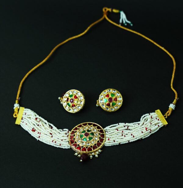 KARA MEENAKARI PEARL CHOKER SET