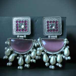 KARA PINK RUSTIC CHARM EARRINGS