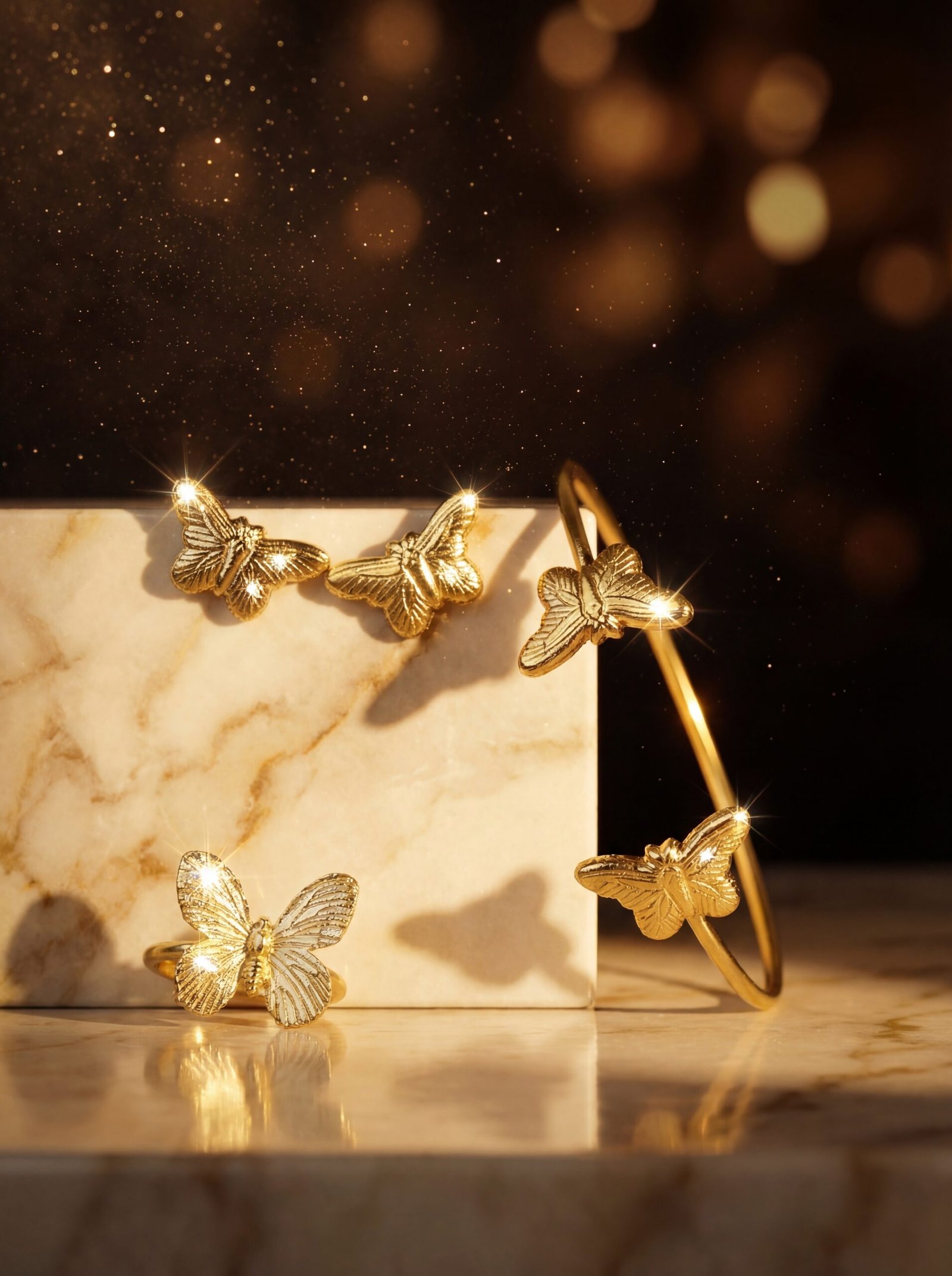 KARA BUTTERFLY BRACELET SET WITH RING AND EARRINGS